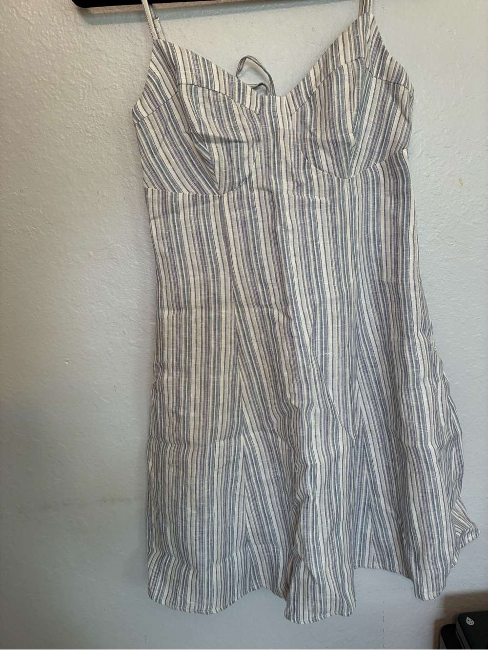 Guess Blue and White Striped Backless Sundress